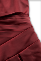 Black Satin Midi Dress | Draped Shawl Collar | Vintage-Inspired Elegance | Soft Luster Finish