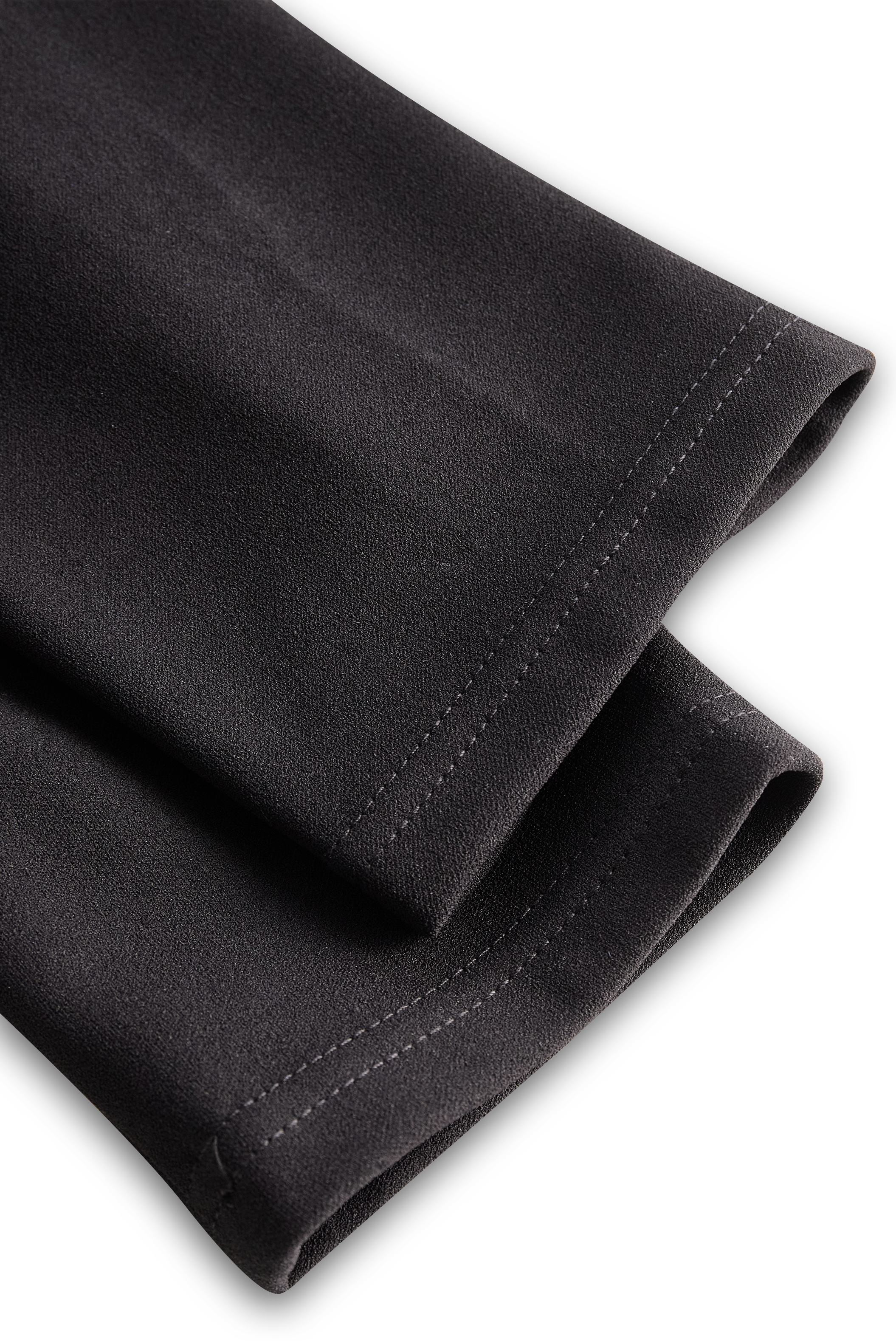 Black Sheath Dress | Belted Waist | Mandarin Collar | Refined Modern Elegance