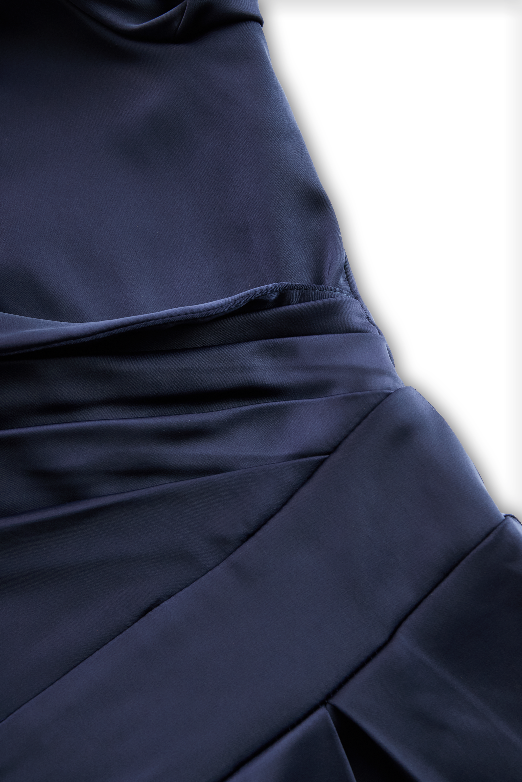 Black Satin Midi Dress | Draped Shawl Collar | Vintage-Inspired Elegance | Soft Luster Finish