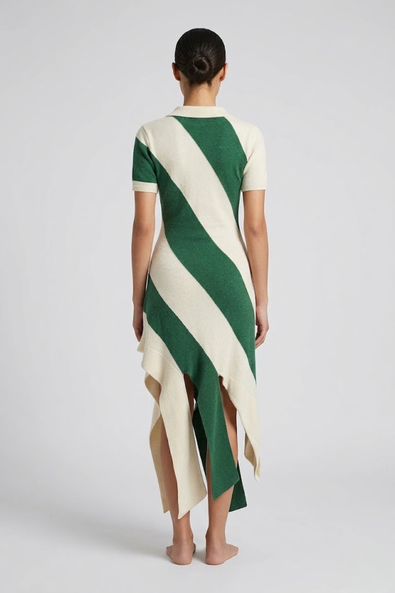 Mirella Contrast Knit Polo Dress