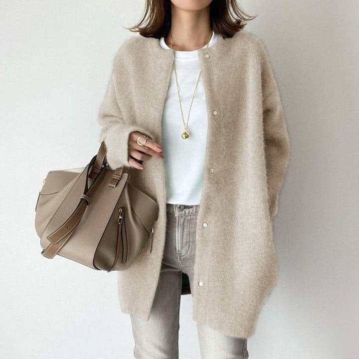 Women’s Wool Cardigan | Suede Details | Soft & Relaxed Fit