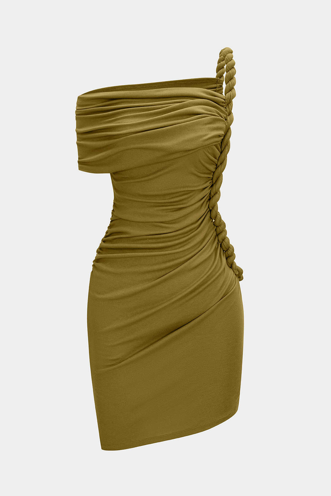 Seraphina Ruched Twist Knot Mini Dress