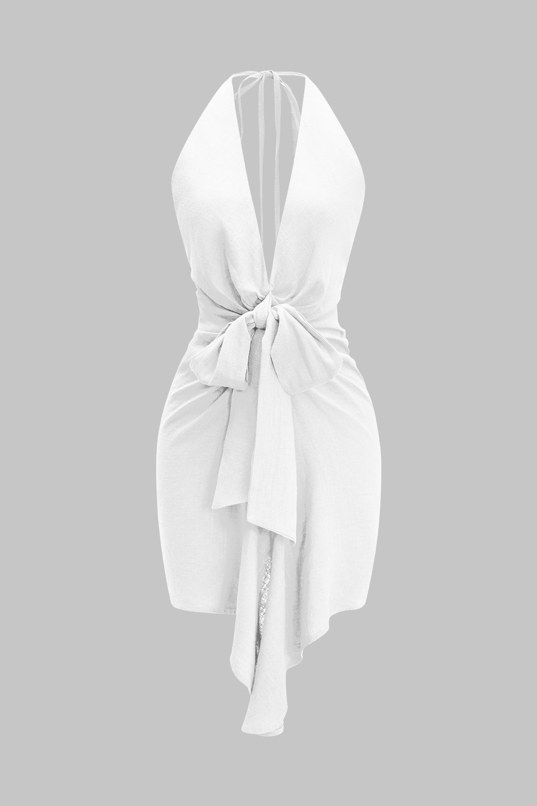 Verena Tie Front Halter Mini Dress