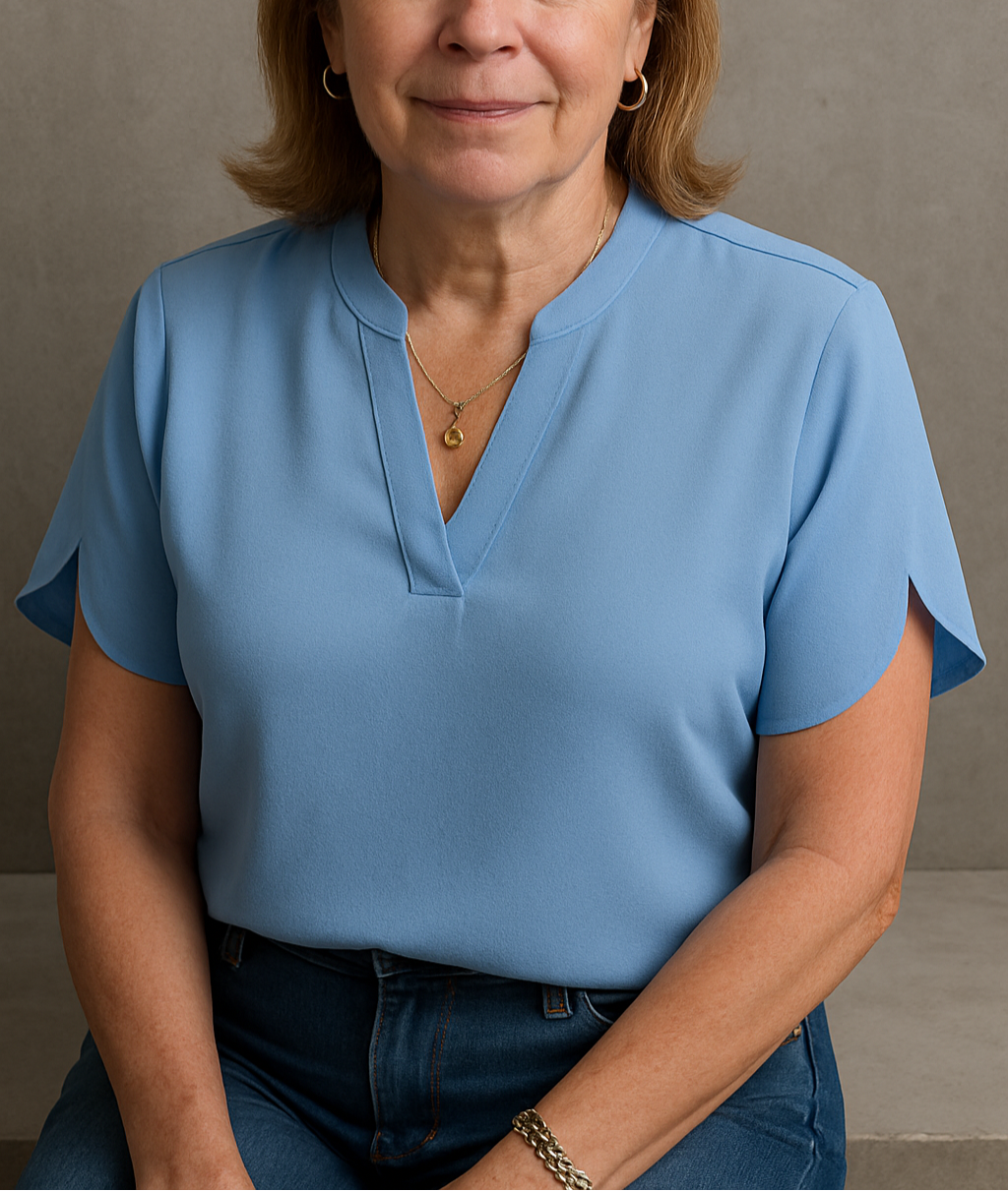 Women’s Lightweight V-Neck Blouse | Breathable & Relaxed Fit