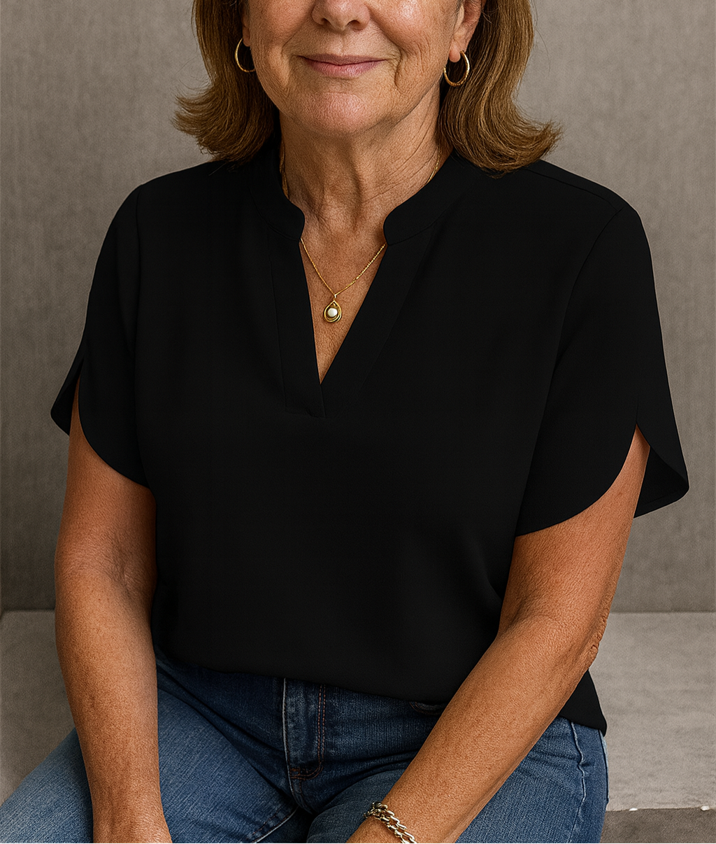 Women’s Lightweight V-Neck Blouse | Breathable & Relaxed Fit