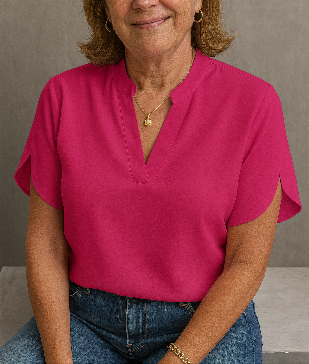 Women’s Lightweight V-Neck Blouse | Breathable & Relaxed Fit