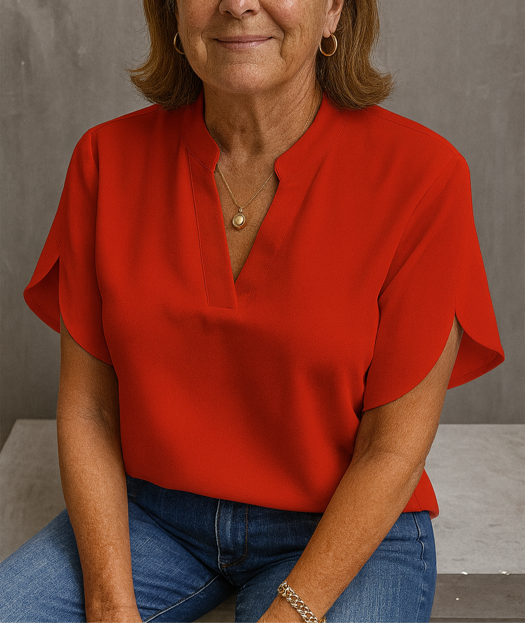 Women’s Lightweight V-Neck Blouse | Breathable & Relaxed Fit